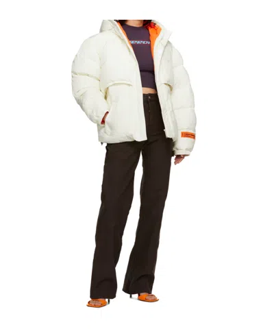 Heron Preston Off-white Hooded Down Jacket In White