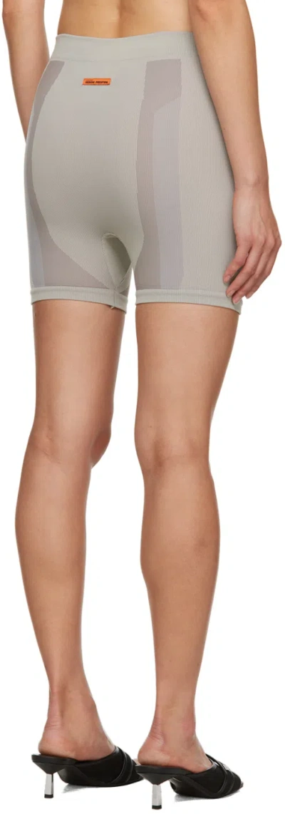 Heron Preston Gray 3d Ribbing Shorts In Gray