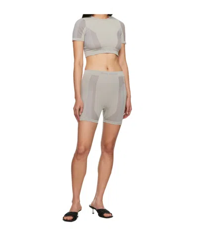 Heron Preston Gray 3d Ribbing Shorts In Gray