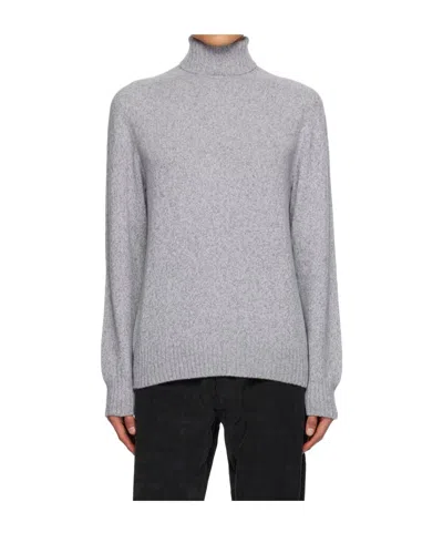 Officine Generale Gray Seamless Turtleneck In Gray