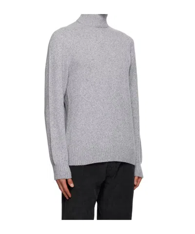 Officine Generale Gray Seamless Turtleneck In Gray