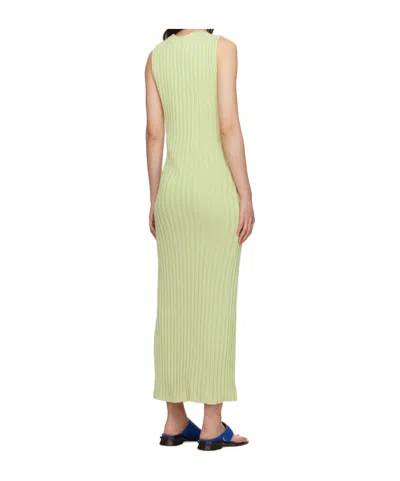 Baserange Loulou Ribbed-knit Maxi Dress In Green