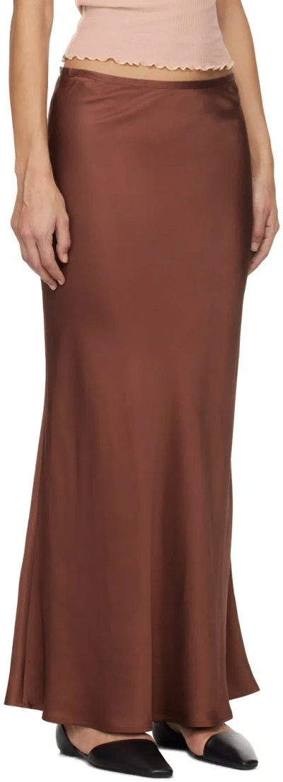 Baserange Dydine Flared Maxi Skirt In Burgundy