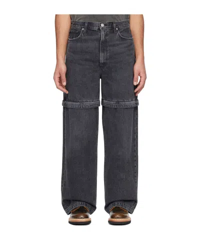 Agolde Five-pocket Denim Trousers In Gray