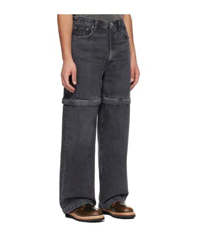 Agolde Five-pocket Denim Trousers In Gray