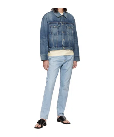 Agolde Five-pocket Denim Trousers In Blue