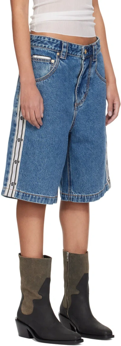Eytys Ssense Exclusive Indigo Keanu Tape Denim Shorts In Blue