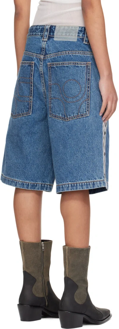 Eytys Ssense Exclusive Indigo Keanu Tape Denim Shorts In Blue
