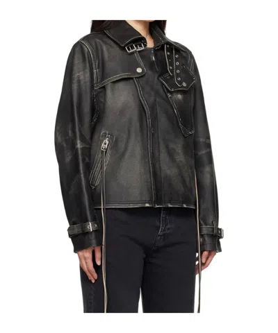Eytys Long Sleeve Leather Jacket In Black