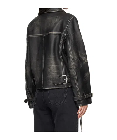Eytys Long Sleeve Leather Jacket In Black