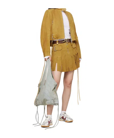 Eytys Tan Allegra Leather Miniskirt In Brown