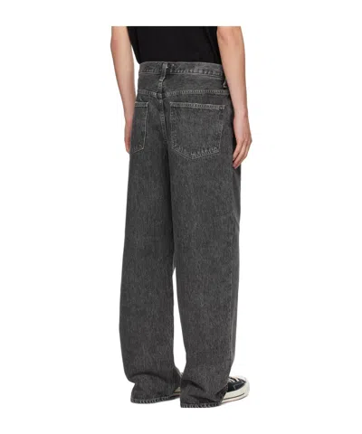 Agolde Denim Trousers With Belt Loops In Gray