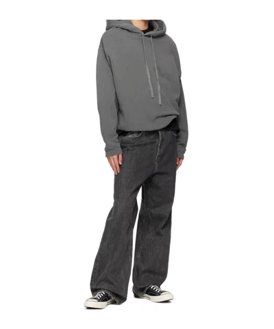 Agolde Denim Trousers With Belt Loops In Gray