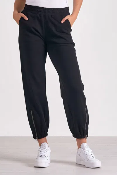 Elan Remmy Zipper Detail Jogger In Black In Multi