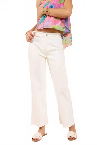 Sadie & Sage Clear Eyes Wide Denim Jeans In White