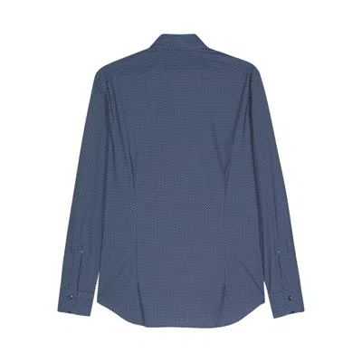 Mazzarelli Geometric-print Shirt In Blue