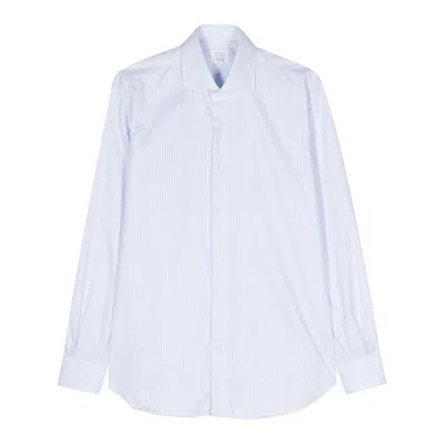 Mazzarelli Long-sleeve Cotton Shirt In Blue