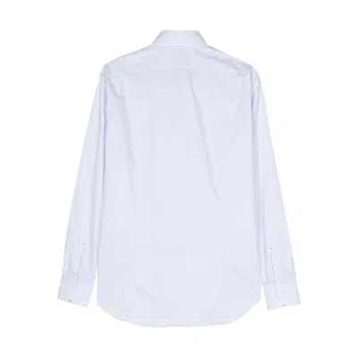 Mazzarelli Long-sleeve Cotton Shirt In Blue