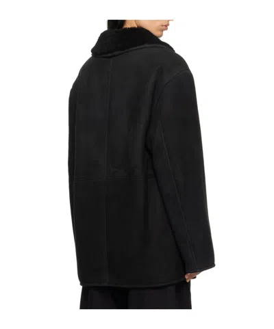 Loulou Studio Cirebo Panelled Coat In Black
