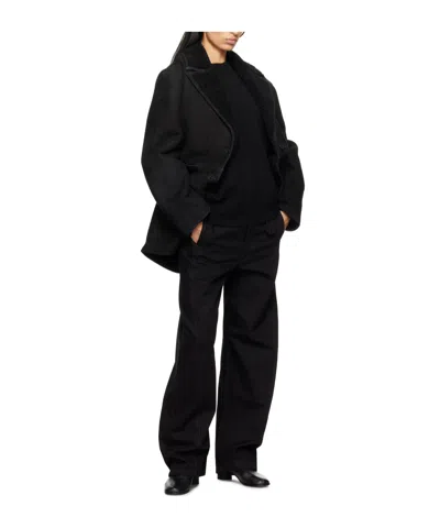 Loulou Studio Cirebo Panelled Coat In Black