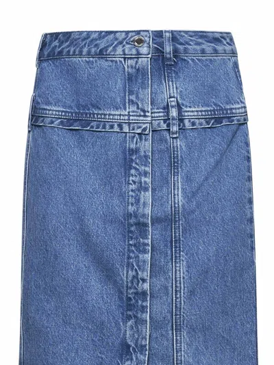 Stine Goya Buttoned Midi Skirt In Blue
