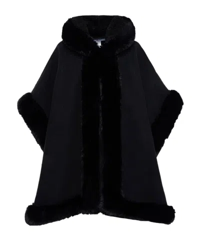 Blugirl Short-sleeved Hooded Cape In Black