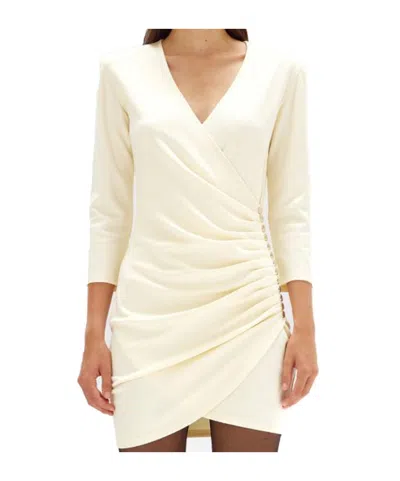 Blugirl Wrap Dress With Deep V-neckline In White