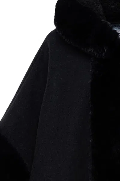 Blugirl Short-sleeved Hooded Cape In Black