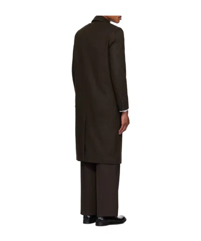 Officine Generale Ionas Brushed Wool And Cashmere-blend Felt Coat In Brown