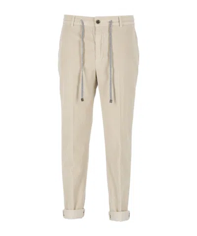 Peserico Drawstring-waist Corduroy Trousers In Neutral