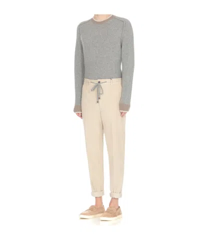 Peserico Drawstring-waist Corduroy Trousers In Neutral