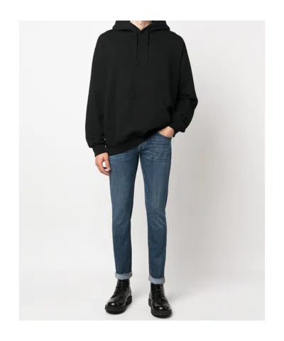 Dondup Trousers With Belt Loops And Contrast Stitching In Blue