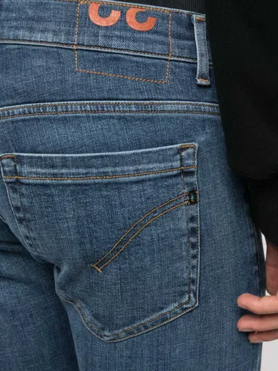 Dondup Trousers With Belt Loops And Contrast Stitching In Blue