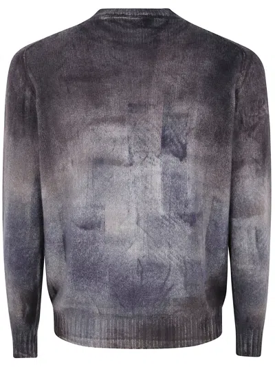 Avant Toi Murales Effect Cashmere Off Gauge Round Neck Pullover