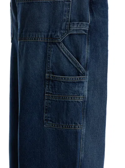 Agolde Blue Wide Jeans With Patch Pockets In Blue