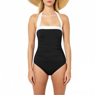 Ralph Lauren Lauren  Halter One-piece Swimsuit In Black