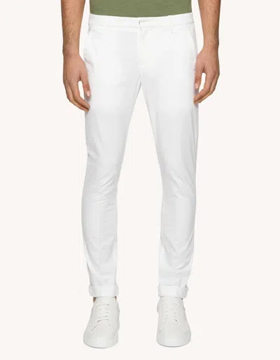 Dondup Belt Ring Casual Pants In White