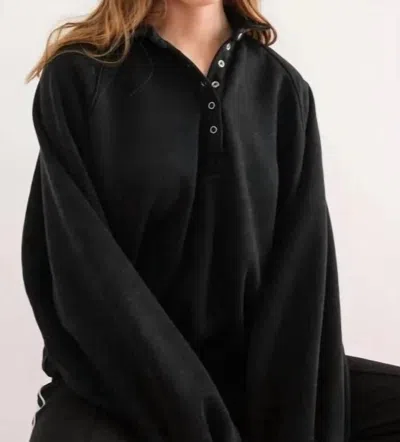 Papermoon Piper Snap Button Collared Sweater In Black
