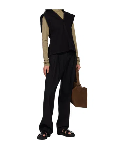 Studio Nicholson High-rise Tailored Straight-leg Trousers In Black