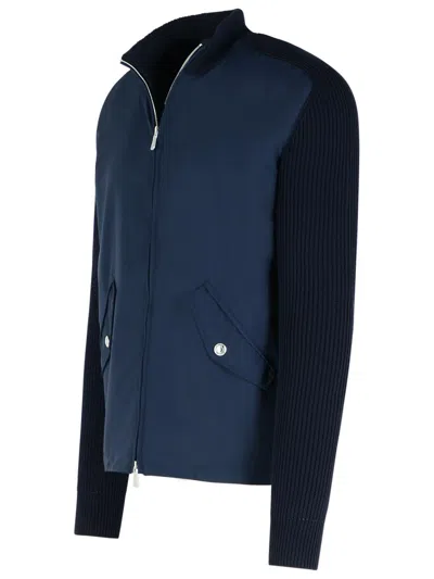 Eleventy Blue Wool Blend Jacket Men In Blue