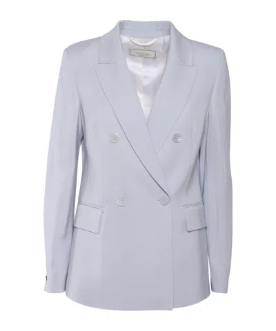 Peserico Double-breasted Tailored Jacket With Classic Lapel In Blue