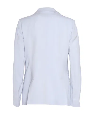 Peserico Double-breasted Tailored Jacket With Classic Lapel In Blue