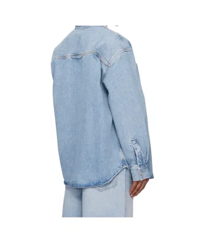 Agolde Long Sleeve Denim Jacket In Blue