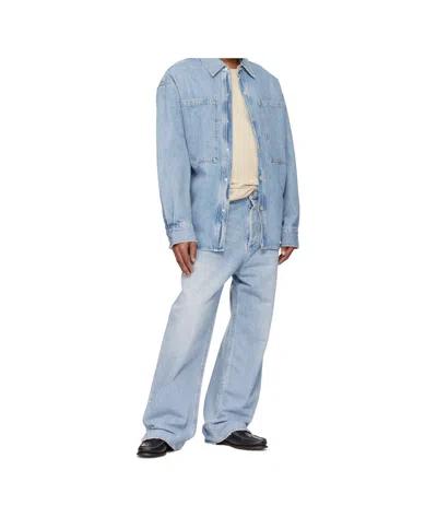 Agolde Long Sleeve Denim Jacket In Blue