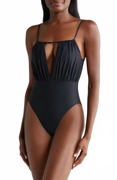 Maaji Aubrey Reversible One Piece Swimsuit In Midnight Ash In Black