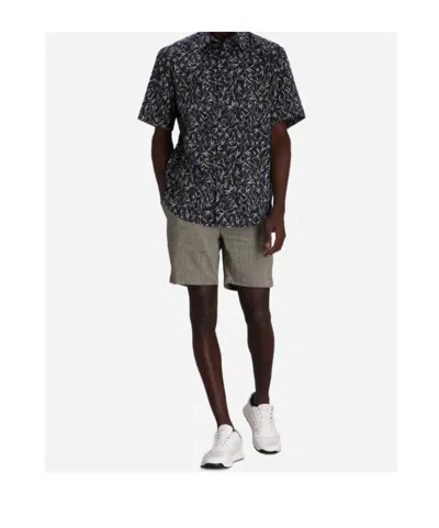 Hugo Boss Joe Leaf-print Short-sleeve Shirt In Black