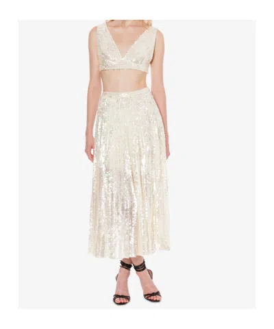 Philosophy Di Lorenzo Serafini Sequin Embellished Long Skirt In Metallic