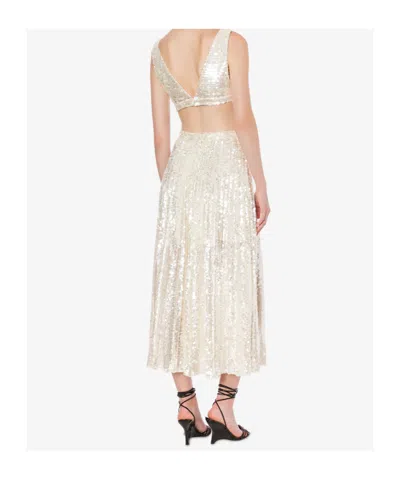 Philosophy Di Lorenzo Serafini Sequin Embellished Long Skirt In Metallic