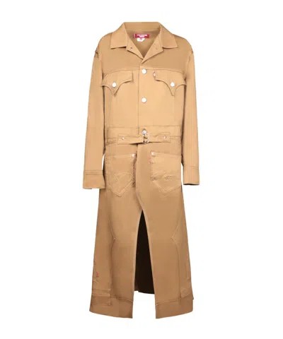Junya Watanabe Button-down Belted Coat In Brown