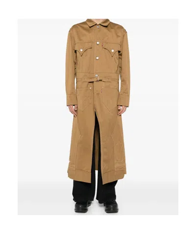 Junya Watanabe Button-down Belted Coat In Brown